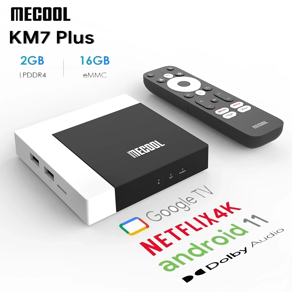 ТВ-приставка MECOOL KM7 Plus, Android 11, Netflix, 4k, сертифицированный Google телевизор, 2 Гб DDR4, 16 Гб ПЗУ, 1 Amlogic S905Y4 A TV AV1, домашний медиаплеер ТВ-приставка MECOOL KM7 Plus, Android 11, Netflix, 4k, сертифицированный Google телевизор, 2 Гб DDR4, 16 Гб ПЗУ, 1 Amlogic S905Y4 A TV AV1, домашний медиаплеер