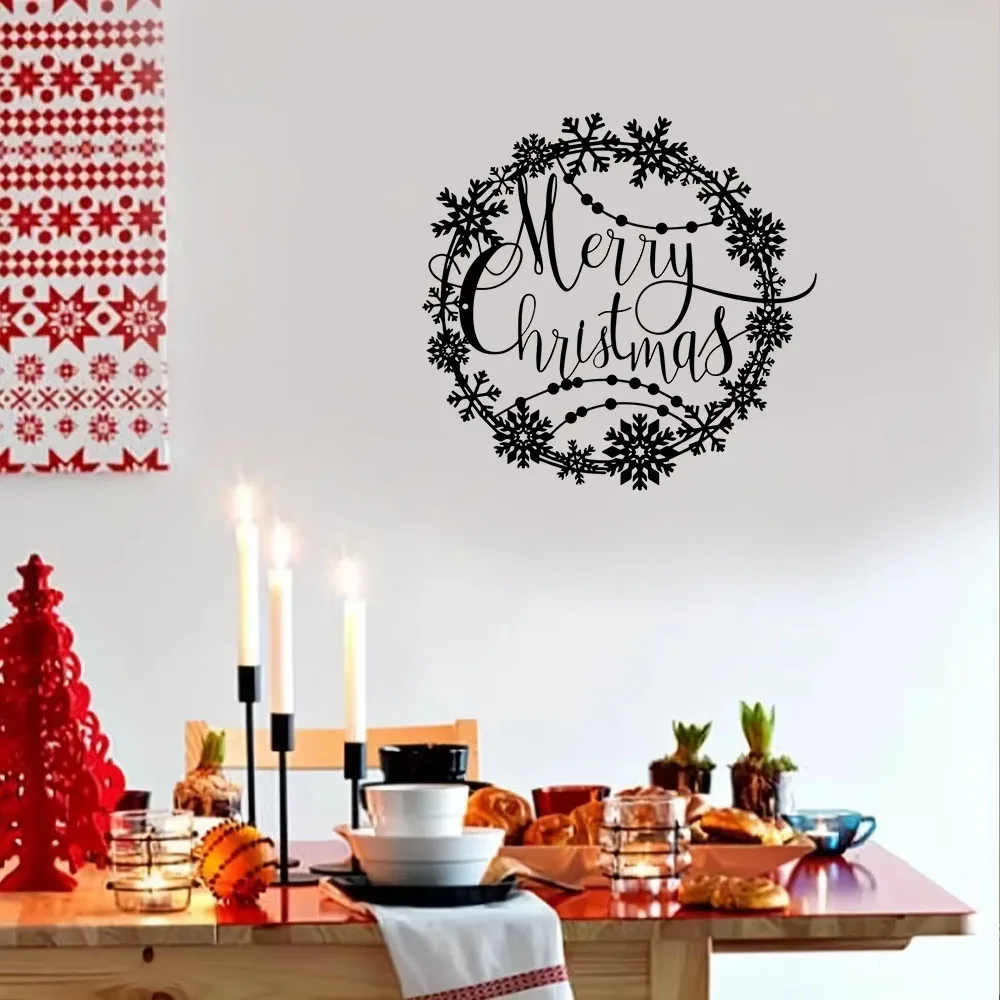 Очаровательное круглое металлическое настенное украшение с Рождеством —