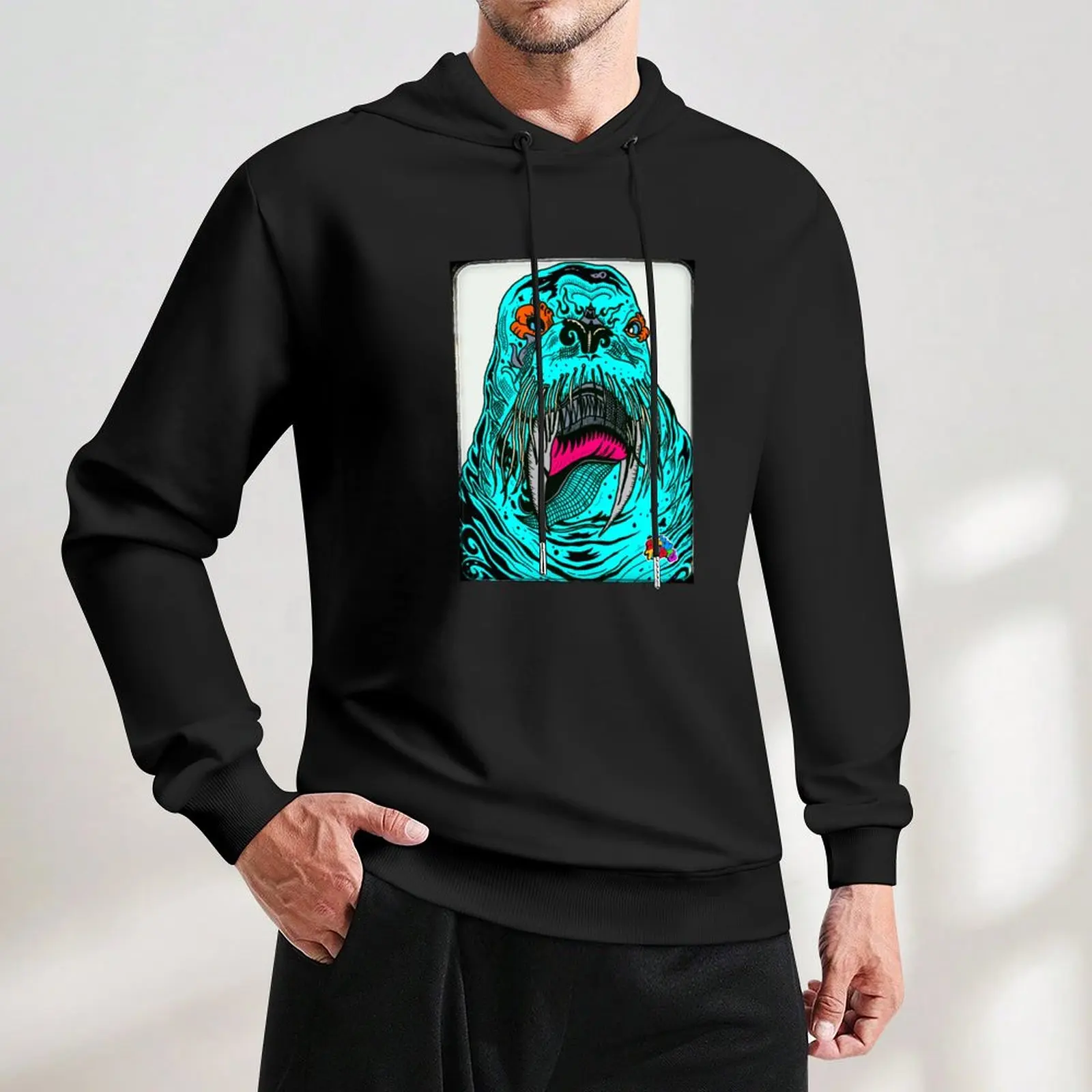 Пуловер с капюшоном Walrus Sick Taste мужская одежда осенняя толстовка в стиле аниме