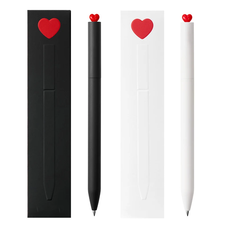 

High Quality Cute Love Refillable Ballpoint Gel Pen, 0.5mm Black Ink Fine Point Signature Smooth Writing, Valentine's Day Gift