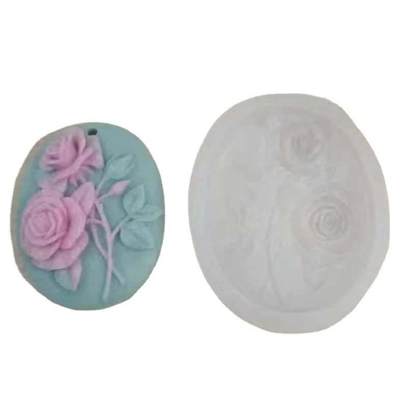 

Round Resin Diffusers Mold Silicone Plaster Tablet Mold Rose Flower Diffusers Epoxy Casting Mold for DIY Craft