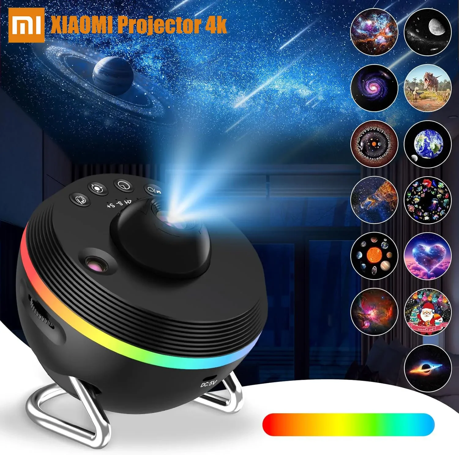 Фото Xiaomi Galaxy Star проектор 13 в 1, HD планетарий, проектор звездного неба с RGB ночником для декора спальни, подарок для детей №1