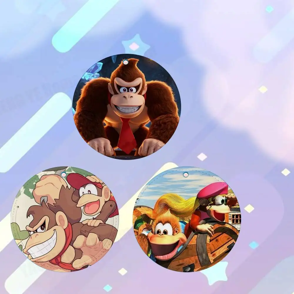 Фото Кожаная багажная бирка с мультяшным дизайном D-Donkey K-Kong для чемодана, идентификатор для багажа, держатель для имени, адреса, для путешествий №2