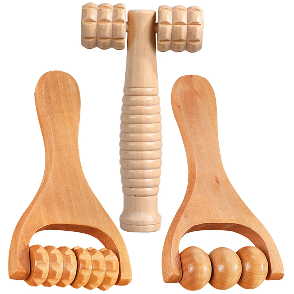 

Foot Massager Balls Wood Stick Wooden Back Acupoint Tools Daily Use Roller Hand