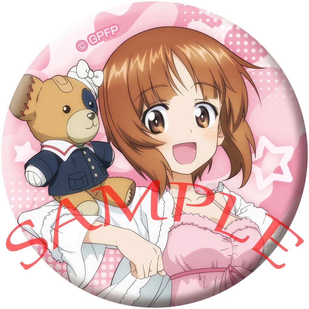 Anime GIRLS und PANZER Cosplay Reizei Mako Akiyama Yukari Nishizumi Miho Isuzu Hana Cartoon Badge Brooch Pins Accessories Gifts