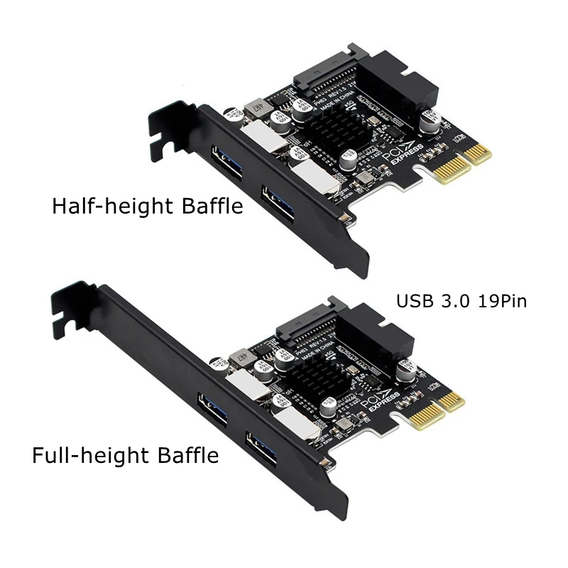 

5Gbps USB 3.0 PCI-E Expansion Card 4 Port USB3.0 Hub 19pin/20Pin Front Panel USB 3 To PCIE PCI Express X1 Extended Adapter Card