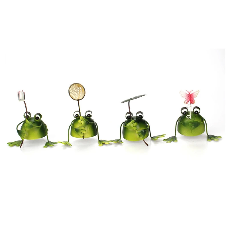 

Iron Frog Decoration 4 Piece Set Home Gardening Creative Frog Home Decoration Ornament