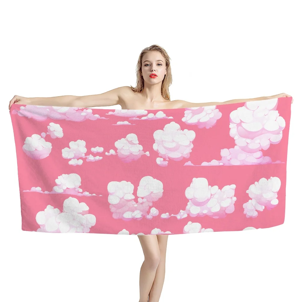 

Absorbent Large Towel 75x150cm Bath Towel Love Red lips print Microfiber Beach Towels Soft Comfort Shower Towel Home Supplies