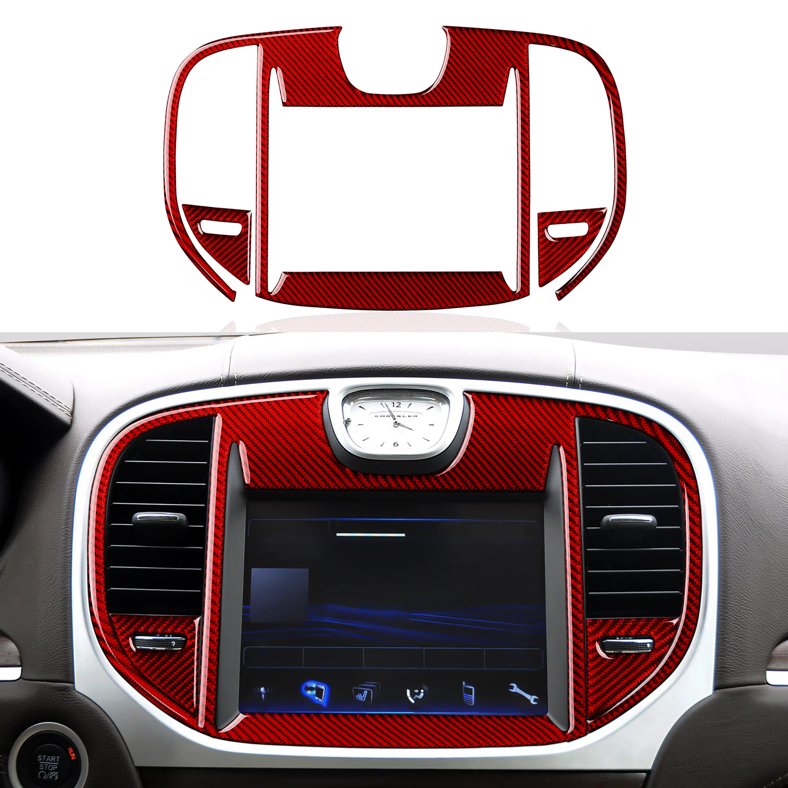 

Автомобильный Центральный экран навигации Переводные картинки на вентиляционное отверстие для Chrysler 300 2011 2012 2013 Аксессуары для салона из углеродного волокна