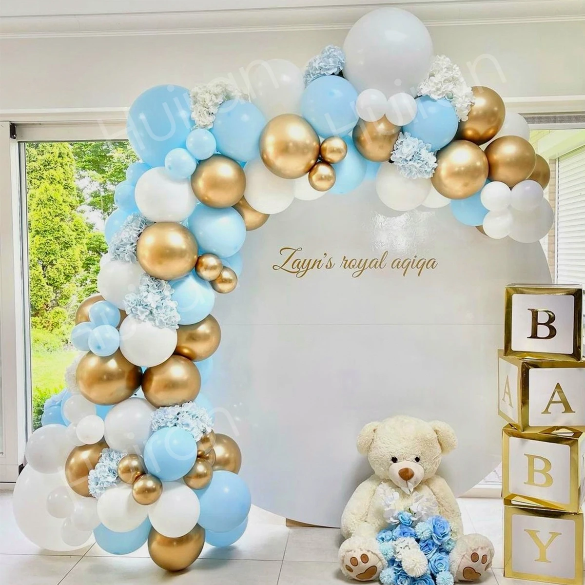 

Blue Silver Metal Balloon Garland Arch Wedding Birthday Balloons Decoration Birthday Party Latex Balloons for kids Baby Shower
