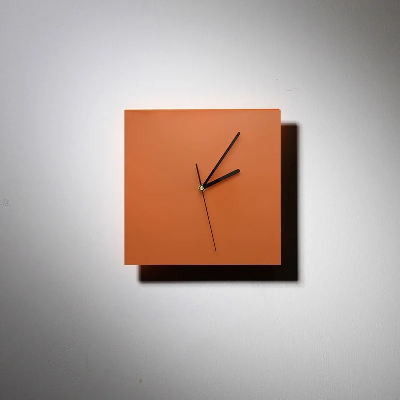 Настенные часы для гостиной бесшумные модные оранжевые простые домашние мягкие