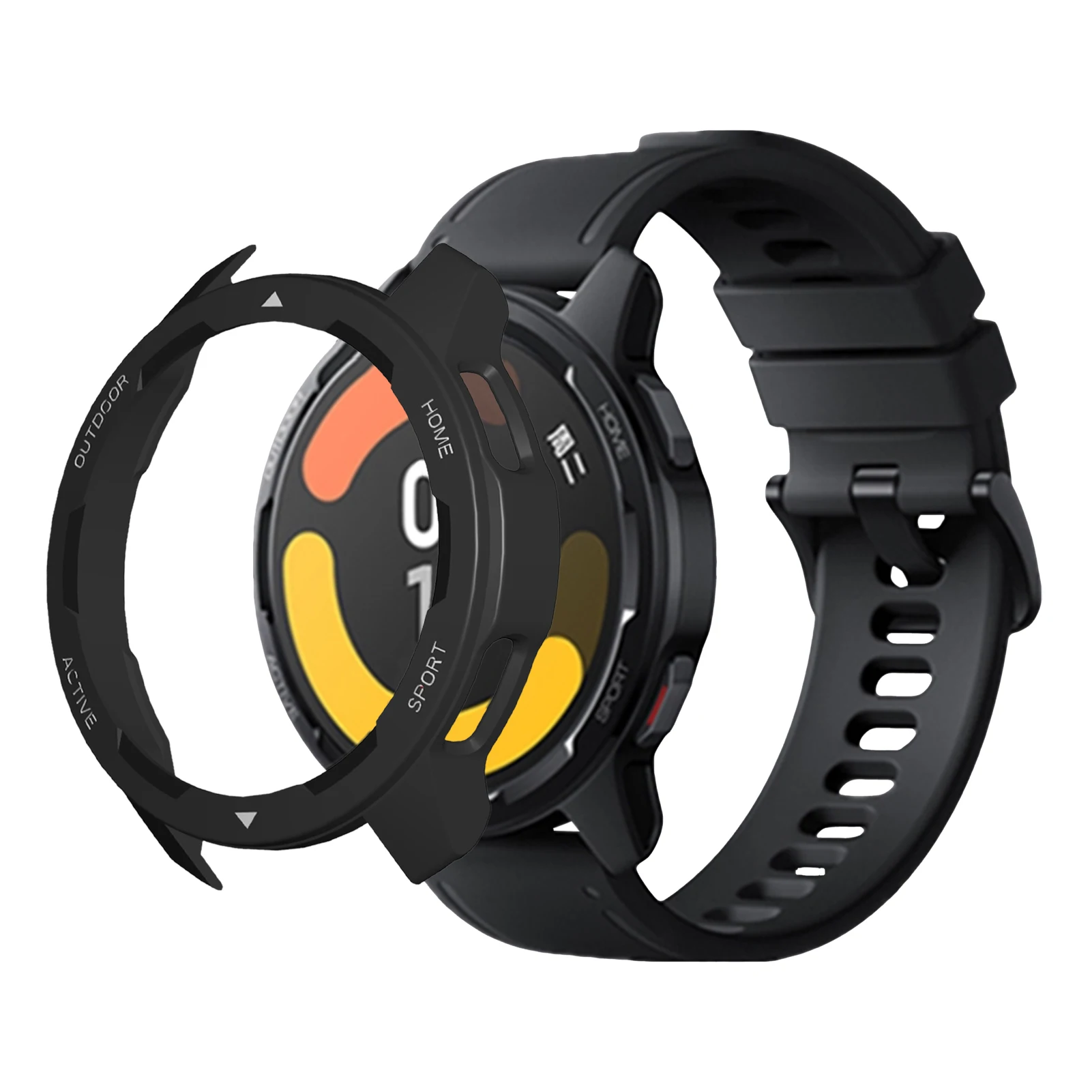 

Hard Edge Screen Glass Protector Case Shell Frame For Xiao-mi Mi Watch Color 2 Version Smart Watch Protective Bumper Cover