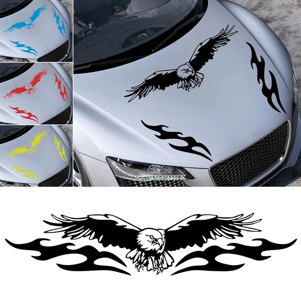 

3pcs The Eagle Fire Totems Car Sticker Fashion Sports Car Racing Stripes Cover Diy Modelling Hood Vinyl Decals Accessories
