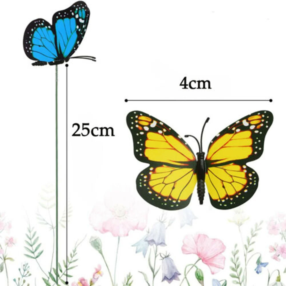 

Decoration Garden Butterflies Yard 100pcs DIY Fairy Decor Garden Decorat Lawn Ornament Pot Outdoor PVC Brand New