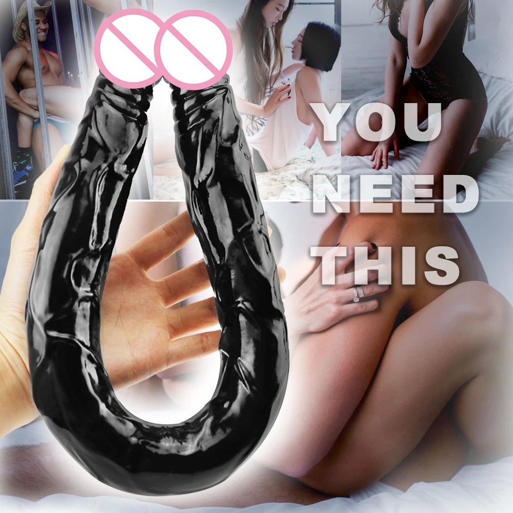 Супер длинный U-образный желеобразный двойной фаллоимитатор Вагинальный