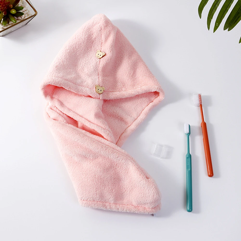 

Bath Hats Dry Hair Cap For Women Dry Hair Cap Thick Without Damaging Hair 95g Coral Velvet Super Absorbent Shower Cap
