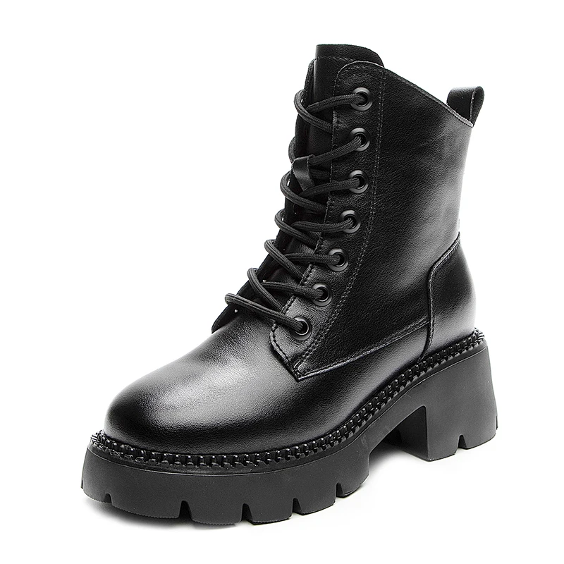 

Platforms Ankle Boots Woman Winter 2022 Authentic Leather Elegant Woman Heeled Shoes Ladies Zip Up Luxury Designer Fur Booties