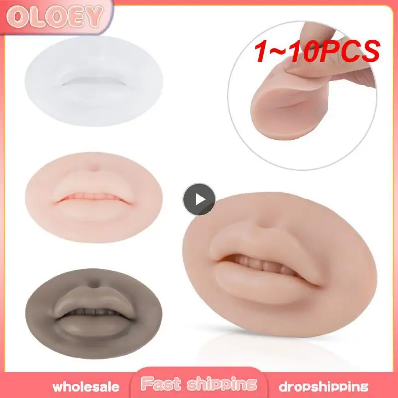 

1~10PCS Microblading Reusable 5D Silicone Practice Lips Skin European Solid Lip Block For PMU Beginner Training Tattoo Makeup