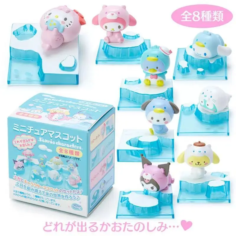 

Sanrio Ice World Cute Kuromi Cinnamon Roll Melody Cartoon Creative Blind Box Hand-run Desktop Decoration Doll Surprise Gift Box