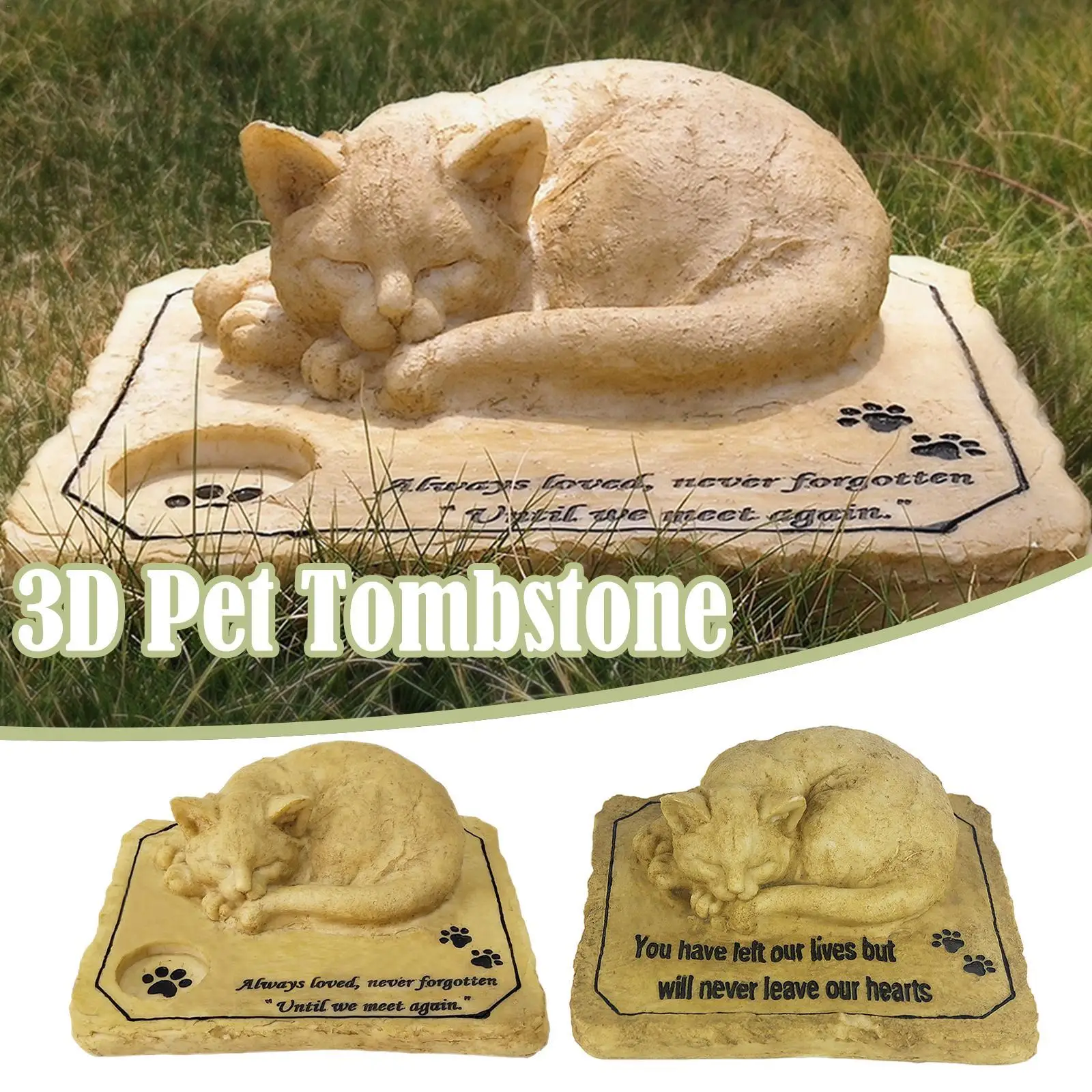 

Pet Memorial Grave Marker Personalized Cat Memorial Grave Marker Tribute Statue-Pet Headstone Memorial Garden Stones Statue