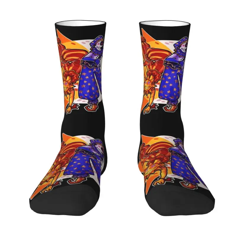 

Harajuku FNAF Security Breach Socks Men Women Warm 3D Print Sun And Moon Football Sports Socks
