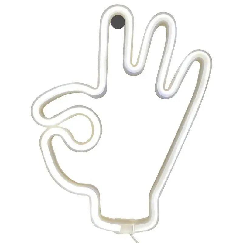 

LED Neon Light Wine Glass OK Gesture Wall Sign Bedroom Decor Hanging Night Lamp Home Party Holiday Decor Christmas Gift