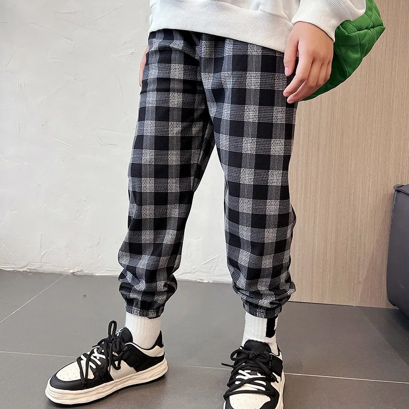 

8 10 Garcon Boys For 6 Pants Girls Dance Jogging 4 Trousers Casual Years Cotton 12 Pants Infant Children Plaid Kids Sport