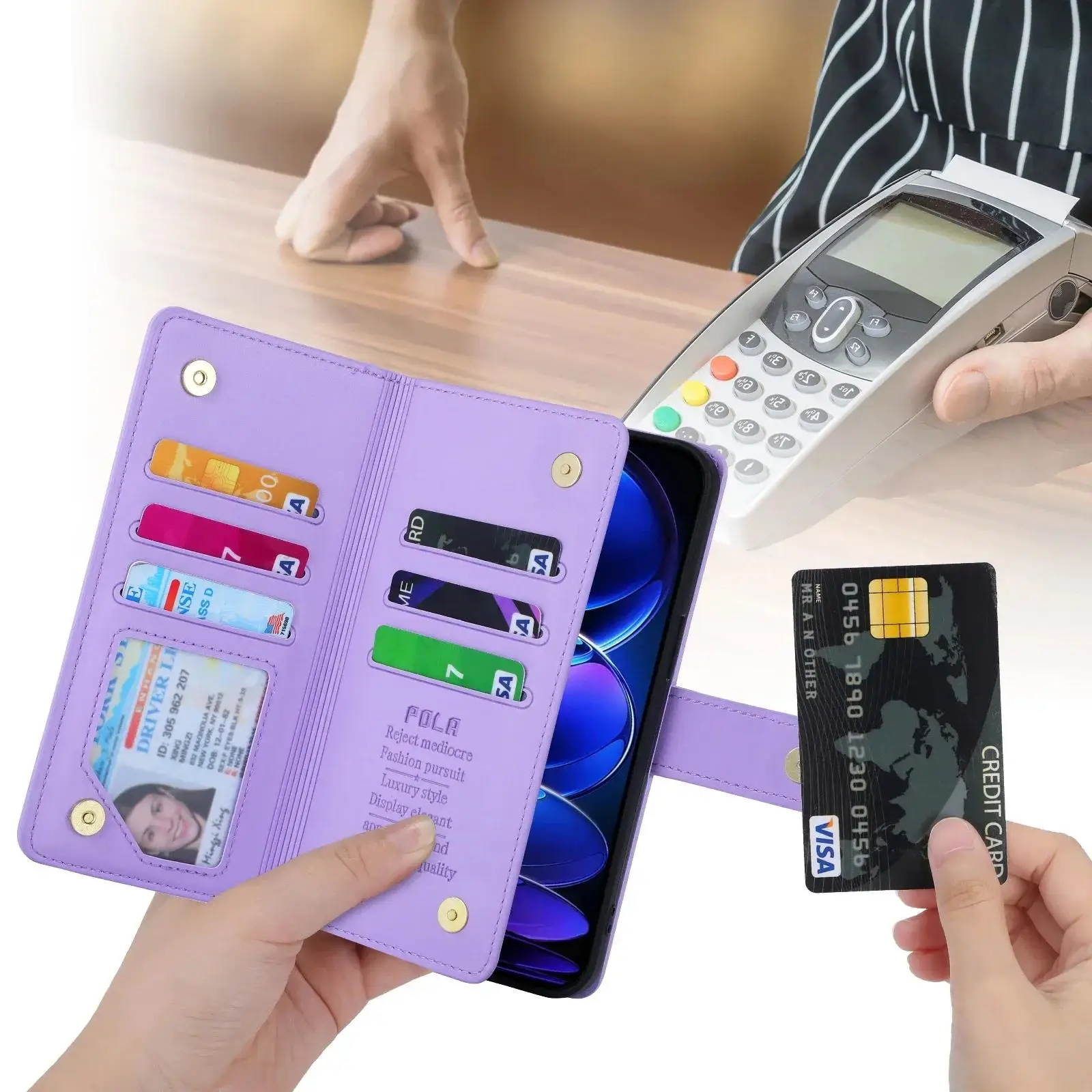 Роскошный чехол-кошелек с откидной крышкой на молнии для Sony Xperia 10 Vi 5 V 1 iV III II Plus