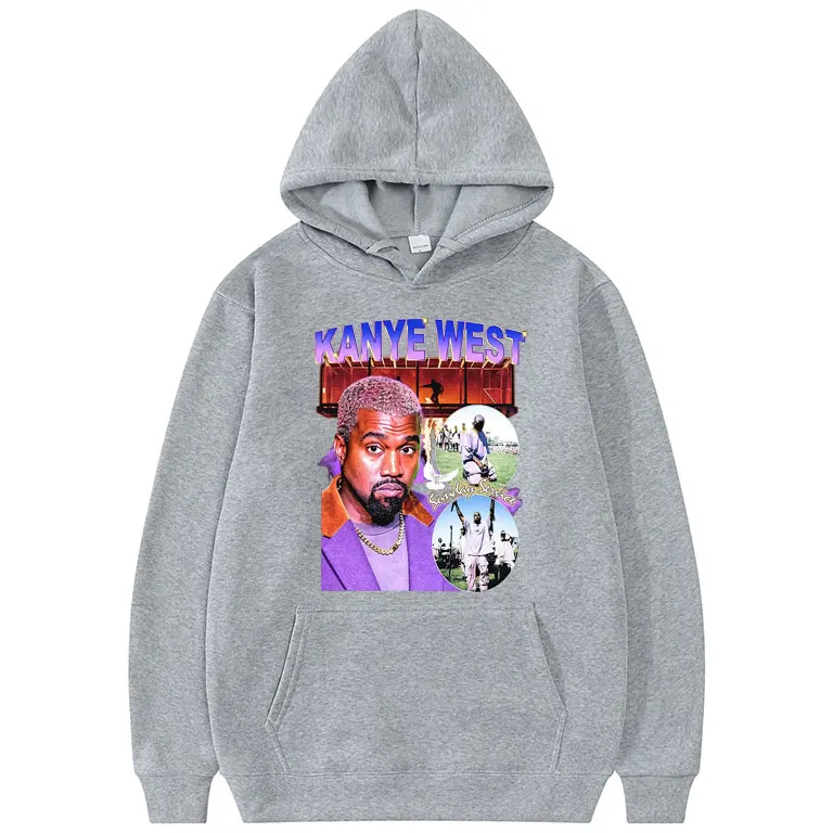 hot sale kanye west portrait graphic print hoodie unisex cotton sweatshirt men women hip hop hoodies tops mens brand streetwear free global shipping