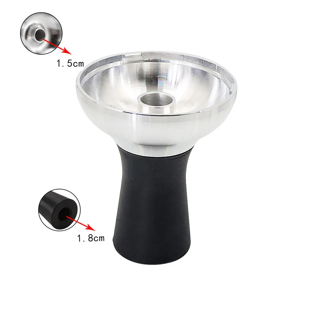 

Durable Arab Hookah Bowl with Black Silicone Skin Metal Shisha Water Pipe Charcoal Holder Sheesha Narguile Chicha Accessories