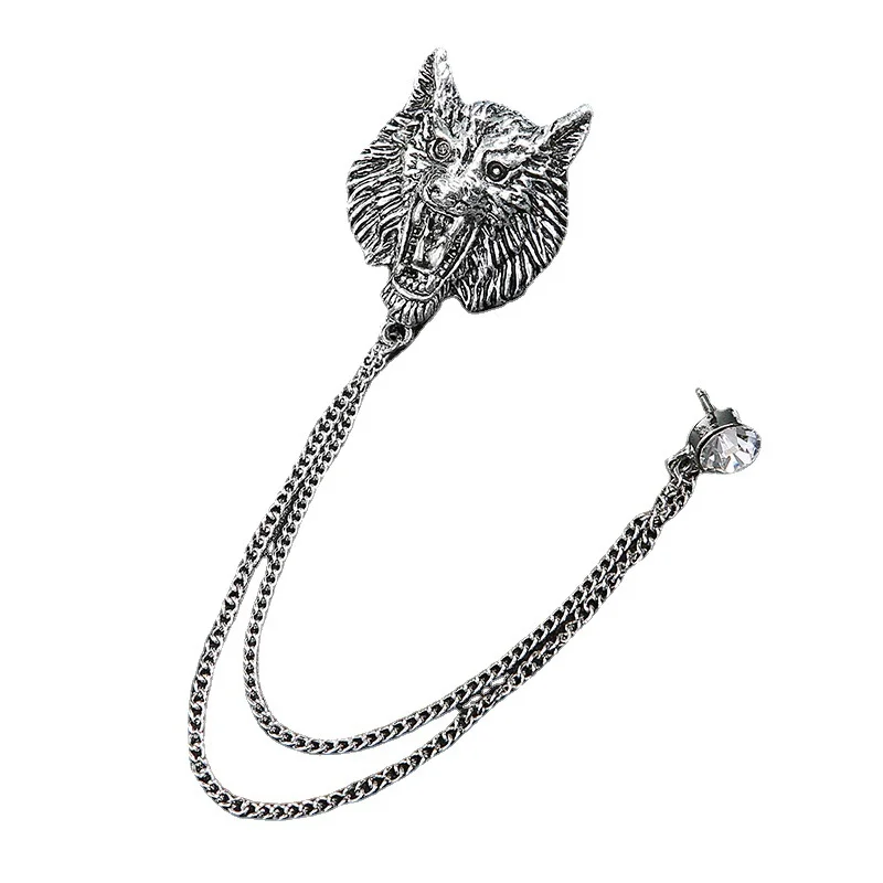 

Men's Fashion Suit Korean Version Wing Brooches Chain Neck Animal Pin Brooch Minimalist Badge Clothing Jewelry Accessories