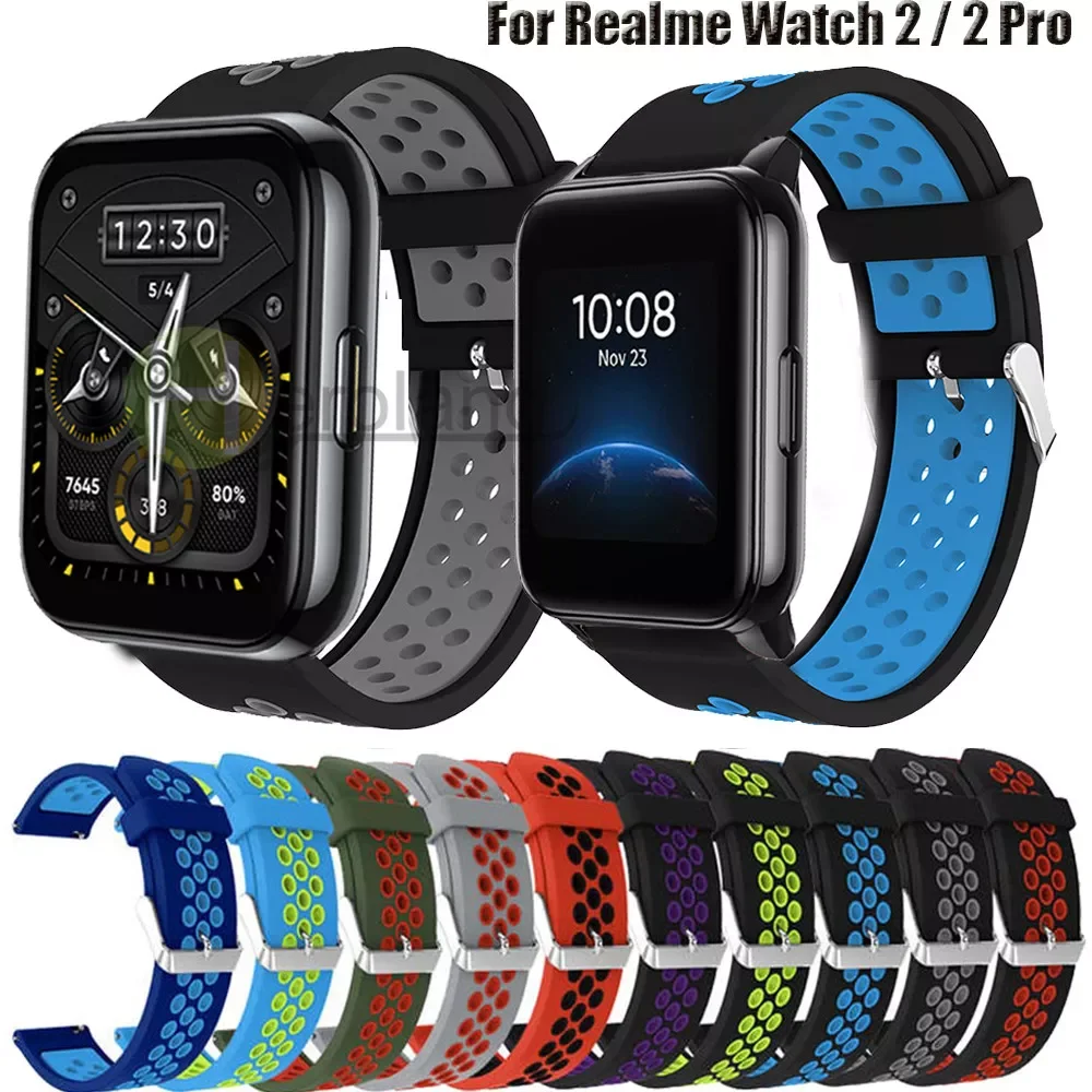 

Soft Silicone 22MM Strap For Realme Watch 2 / 2 pro Smart Watchband Replacement Wristband For Realme Watch S pro bracelet belt