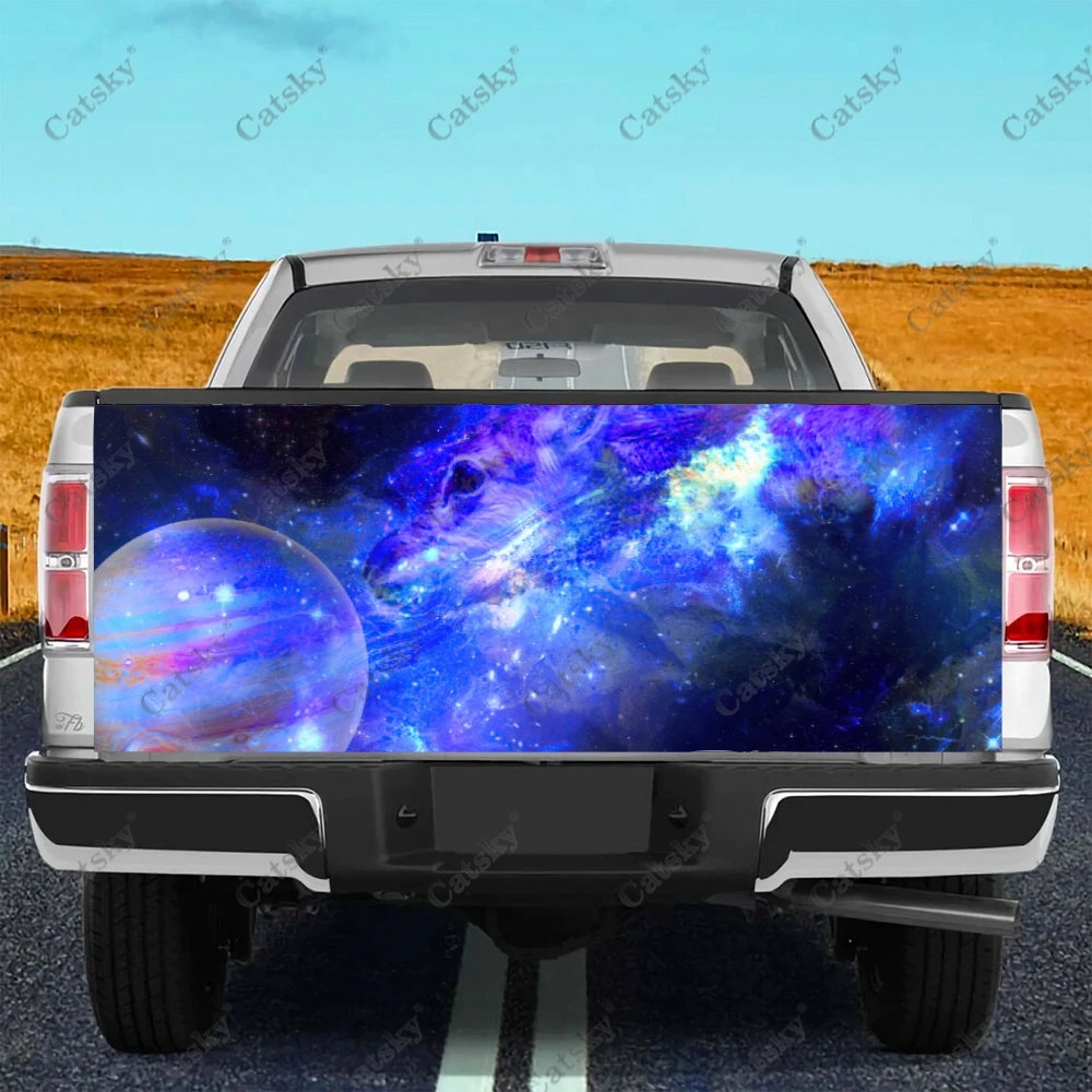 

Цветная накидка на заднюю дверь грузовика с цифровым изображением туманности, универсальный материал профессионального класса, подходит для полноразмерных грузовиков, безопасная мойка автомобиля