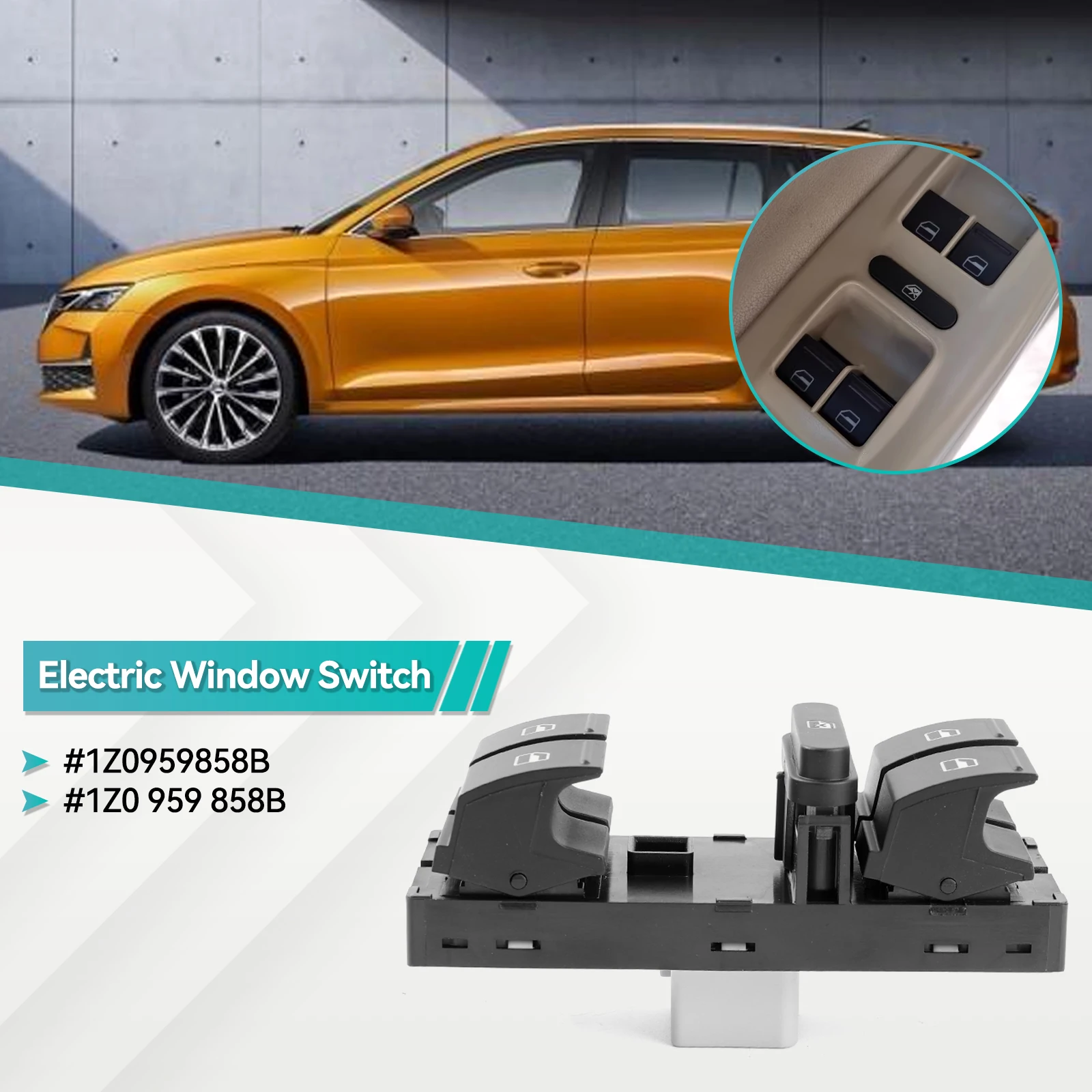 Электрический переключатель управления стеклоподъемником со стороны водителя