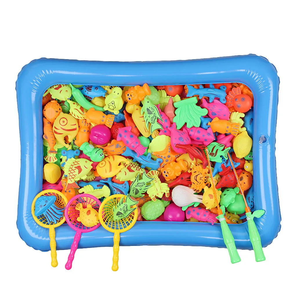 

Toy For Kids Magnetic Pool Summer Play 24 Set & Fishing Water Inch 46PCS Game Education