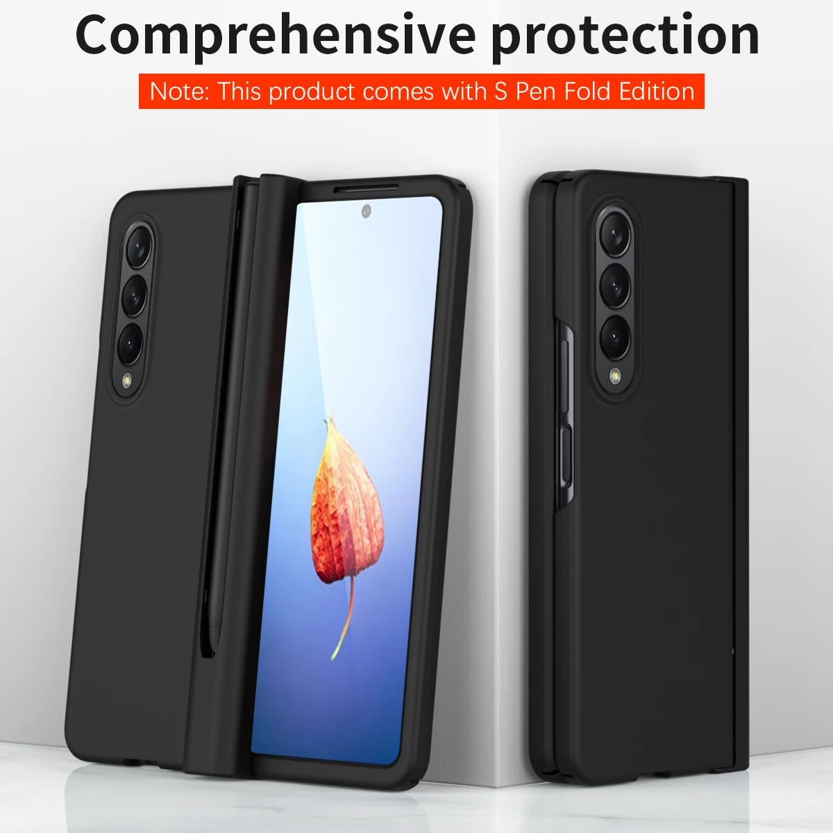 

Matte Hard PC Pen Slot Hinged Transparent Cover For Samsung Galaxy Z Fold 4 Fold3 5G Screen Protector Hinge Case