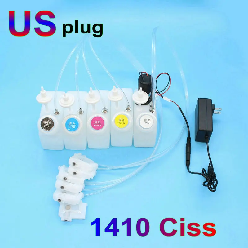 

Резервуар для чернил Ciss Dtf 1410, циркуляционная система 1410, набор для Epson L1800 R1390 1400 1500W L800 1430 Dtf 250 мл, набор для системы белых чернил