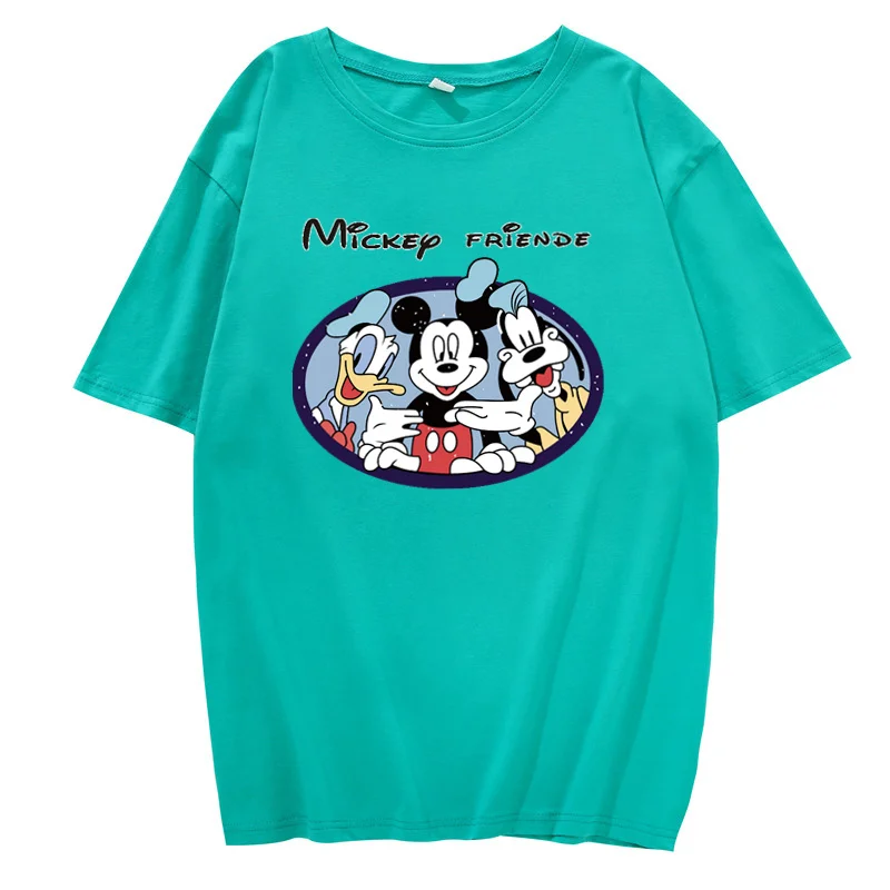 

Disney S-4XL Big Size White Black Gray Mickey Women Men T Shirt Brand New T-shirts O Neck Woman Man T-shirt for Male Female Tops