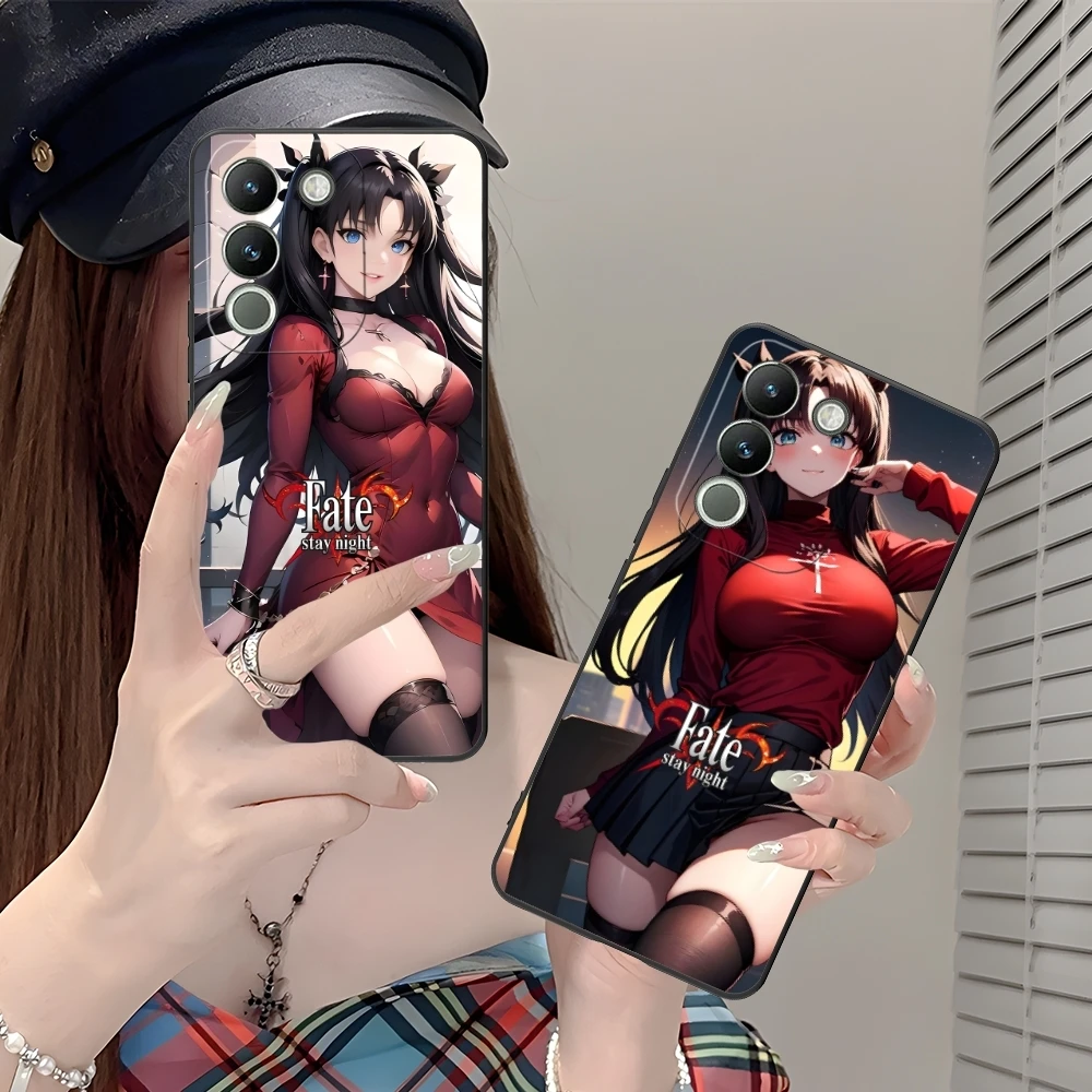 Fate Night Rin Tohsaka Cell Phone Case for VIVO Y95 Y93 Y31 Y20 V19 V17 V15 Pro X60 NEX Black Soft Cover Shell