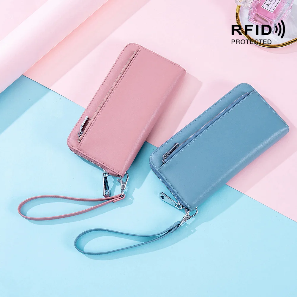 Leather Wallet Rfid Anti-thef Coin Purse Women's Leather Purse Coin Bag Multifunctional Change Storage Wallets For Women Handbag