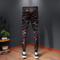 2022fashionable brand color micro elastic casual pants mens slim fitting ankle tied youth sports pantsqt5031 2138 p95