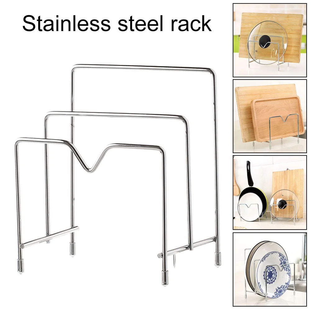 

Pot Lid Holder Storage Rack Chopping Board Organizer Metal Pot Lids Racks Stove Stand Holder Shelf Pantry Kitchen Accessories