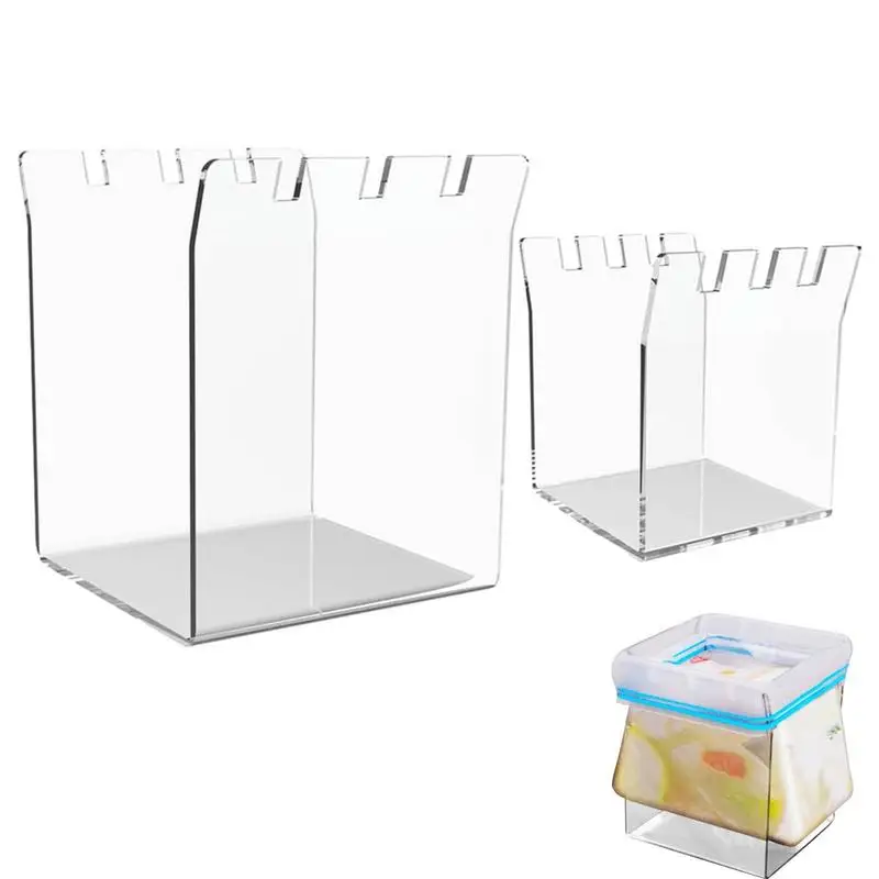 

2Pcs Baggy Rack Zipper Bag Organizer Holde Zipper Bag Organizer Make Filling Easy For Food Prep Bag Sandwich Food Storage Bag