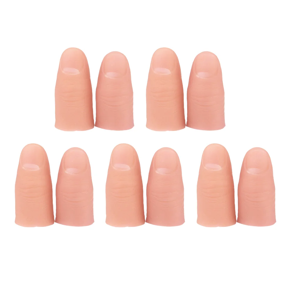 

10Pcs Trick Fingers Finger Trick Props Assorted Size Thumb Tip Stage Show Prop