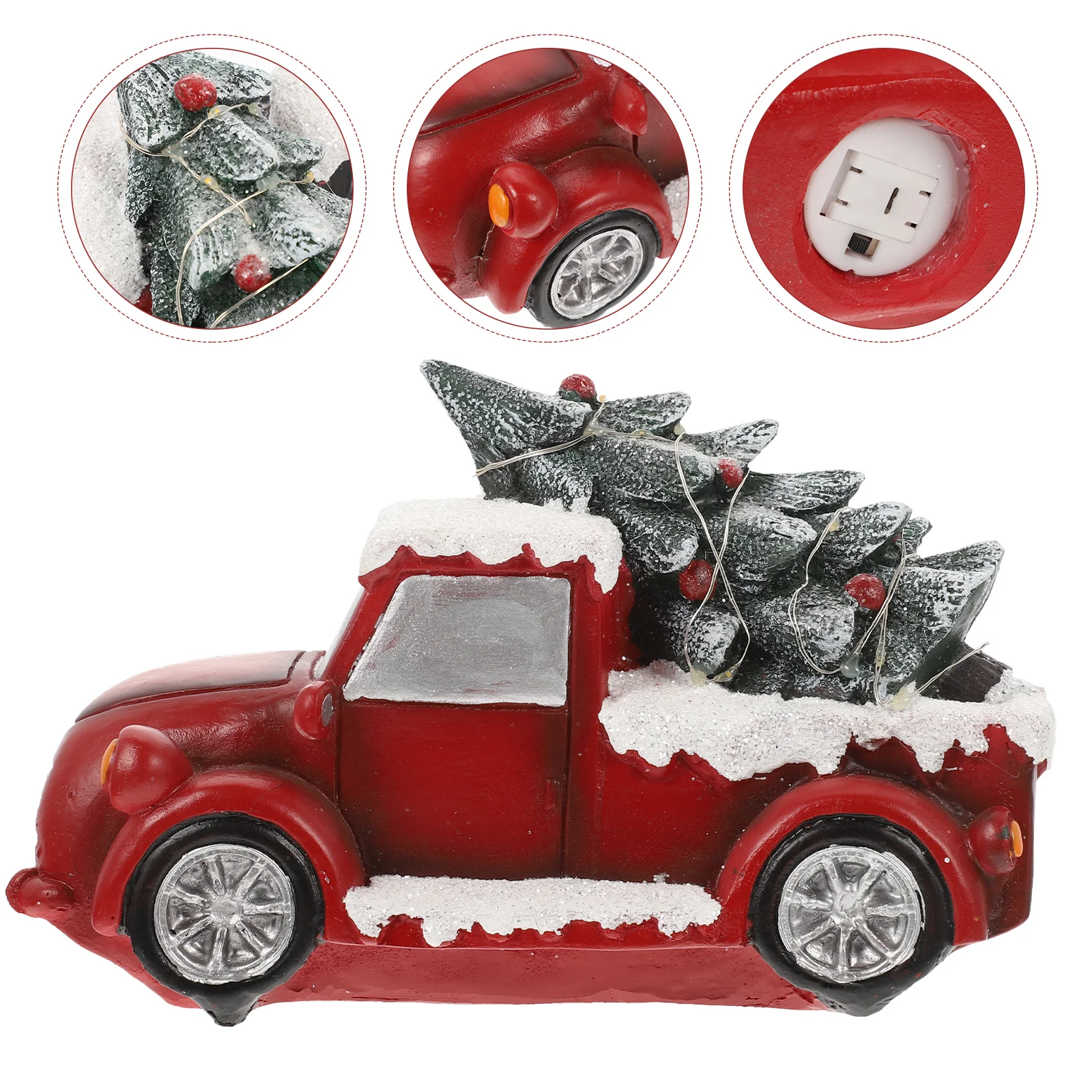 

Рождественский декоративный стол Truckred, украшение для автомобиля, декоративное украшение из смолы с подсветкой, декоративное украшение, све...