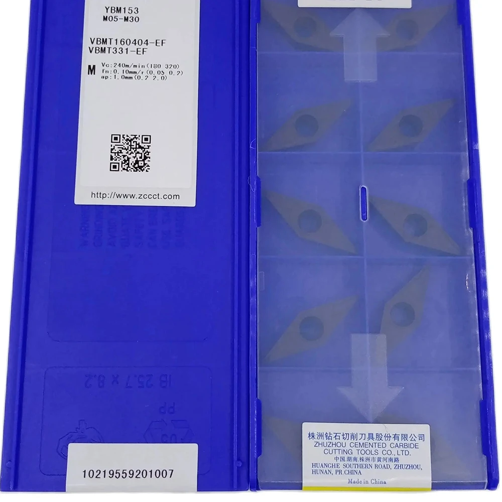 ZCC VBMT 160404 -EF YBG205 YBG202 YBM153 YBM215 Твердосплавная пластина для обработки токарного