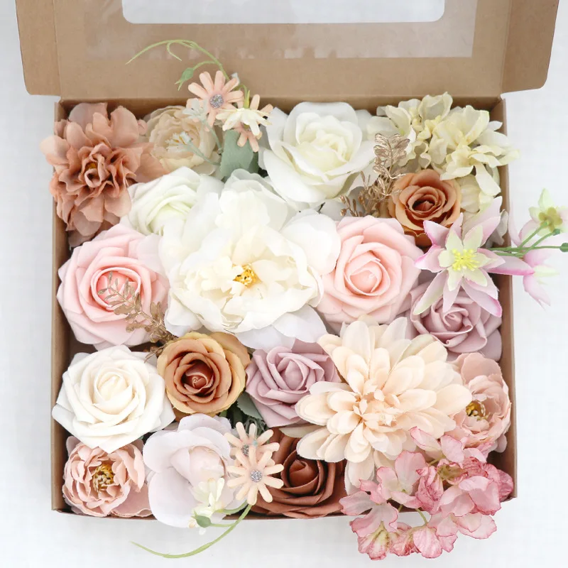 

Artificial Flower Box Wedding Birthday Party Hand Gift Box Flower Wedding Bridesmaid Bridal Bouquet Gift Box