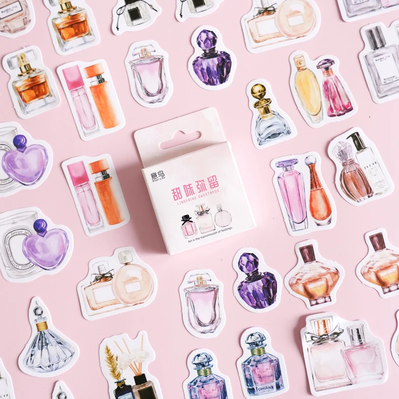 

10/25/46PCS Colorful Perfume Small Sticker Aesthetic Paper Korean Decoration Scrapbooking Stationery School Supplies for Kids