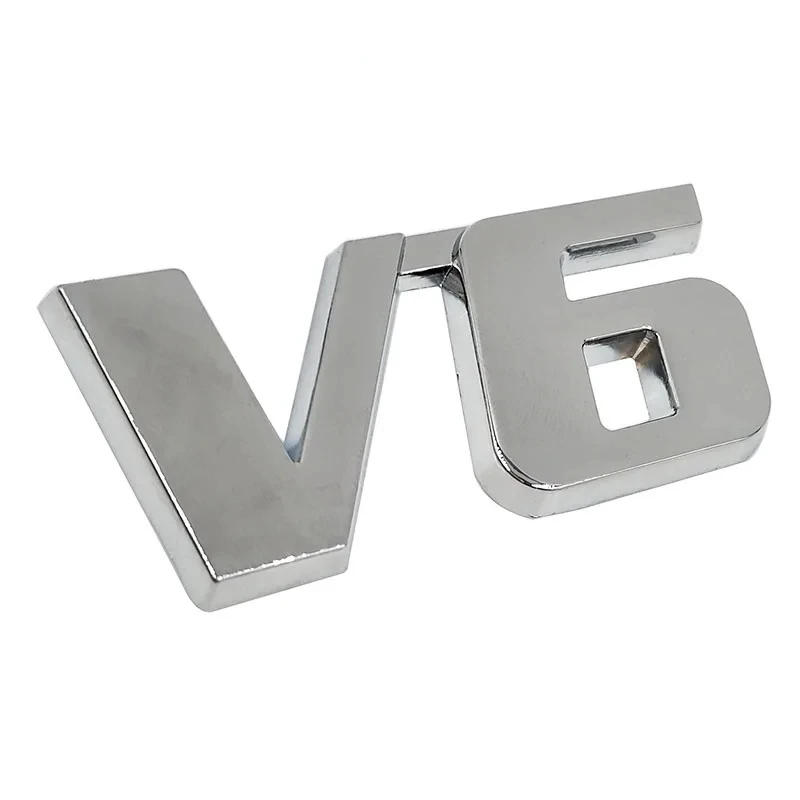 

Car Chrome Metal V6 3D Emblem Badge Decal Trunk Auto Motor Sticker Car Styling Sticker for Ford Fiesta Kuga Ranger Galaxy Fusion