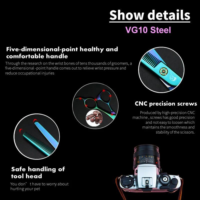 Профессиональные ножницы для домашних питомцев Crane colorfur 7 0 дюйма филировочные